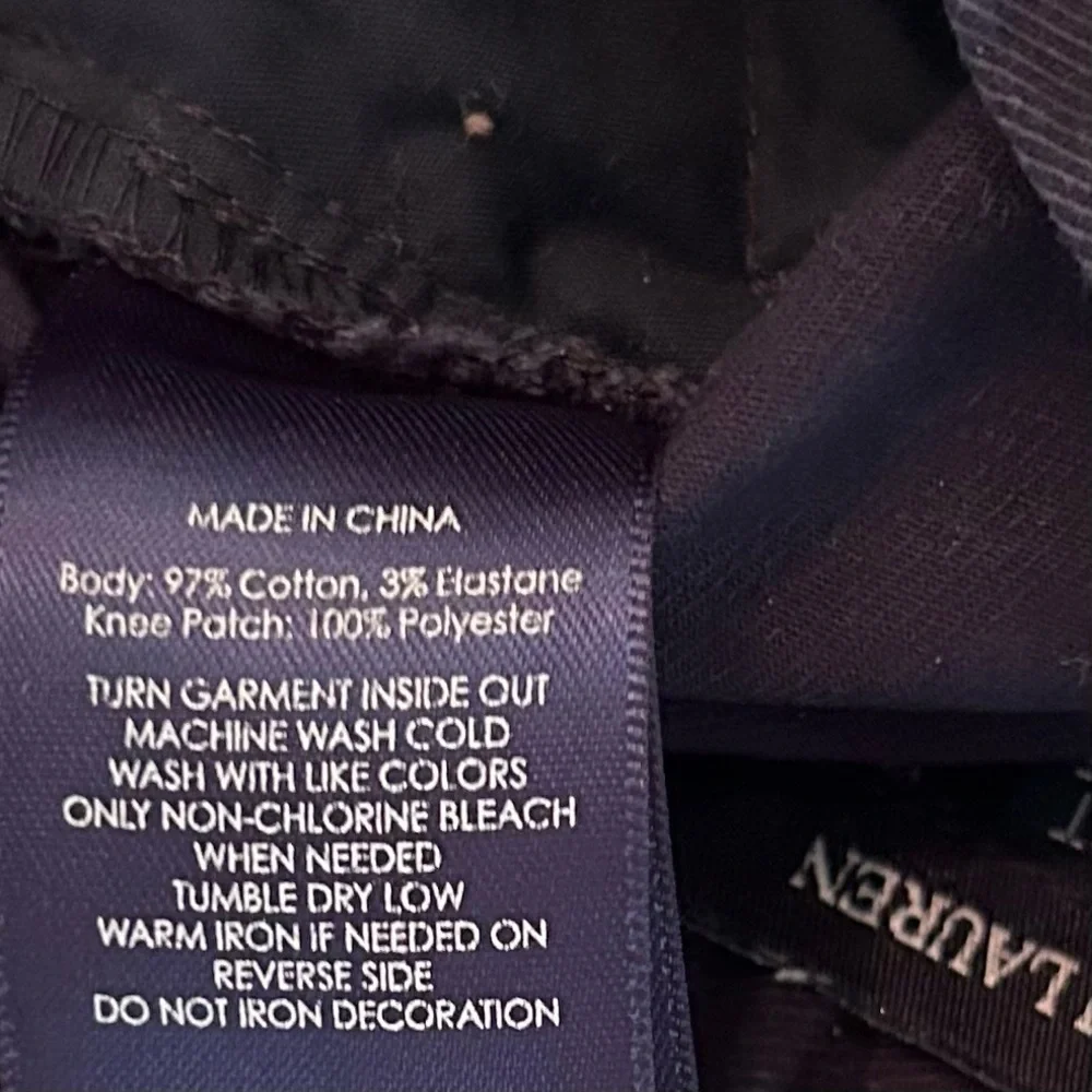 RALPH LAUREN Denim Leggings with Faux Leather Detailing